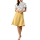 thumbnail image 2 of INSPIRAR CHIC Blusa de Manga Corta con Cuello de Pie y Pliegues de Lunares para Mujeres 3XL Blanco Negro, 2 of 7