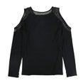 thumbnail image 2 of bar III Womens Cold-Shoulder Illusion Knit Blouse, Black, XX-Large, 2 of 2