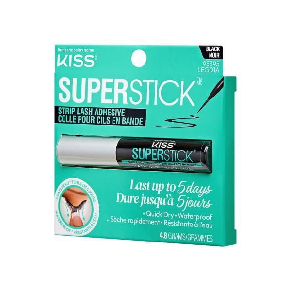 KISS Super Colle à faux cils sur bande - tenue de 5 jours - Poids net 4,8 g (0,17 oz) - Noir KISS Adhésif pour faux cils
