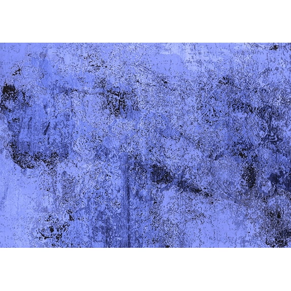 Ahgly Company Indoor Rectangle Oriental Blue Industrial Area Rugs, 3' x 5'