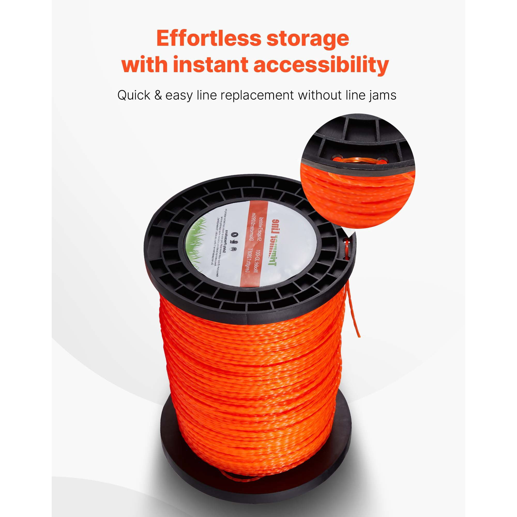 Trimmer Line 1280ft 0.095 Inch Twisted Nylon for Weed Eater Grass Trimmer String