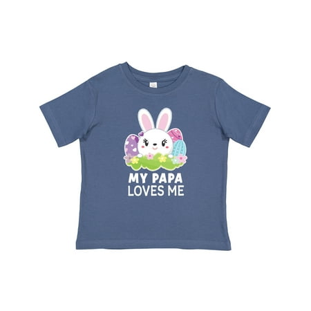 

Inktastic My Papa Loves Me with Bunny and Easter Eggs Gift Baby Girl T-Shirt
