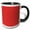 Black/White, variant on 3drose, Contemporary Red and White Moroccan Quatrefoil Pattern, 11oz Two-tone Black Mug
