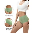 thumbnail image 3 of INNERSY Women's Rayon from Bamboo Period Underwear - High Waist Leakproof Briefs for Heavy Flow, Breathable 3-Pack(L,Black/Dark gray/Green), 3 of 9