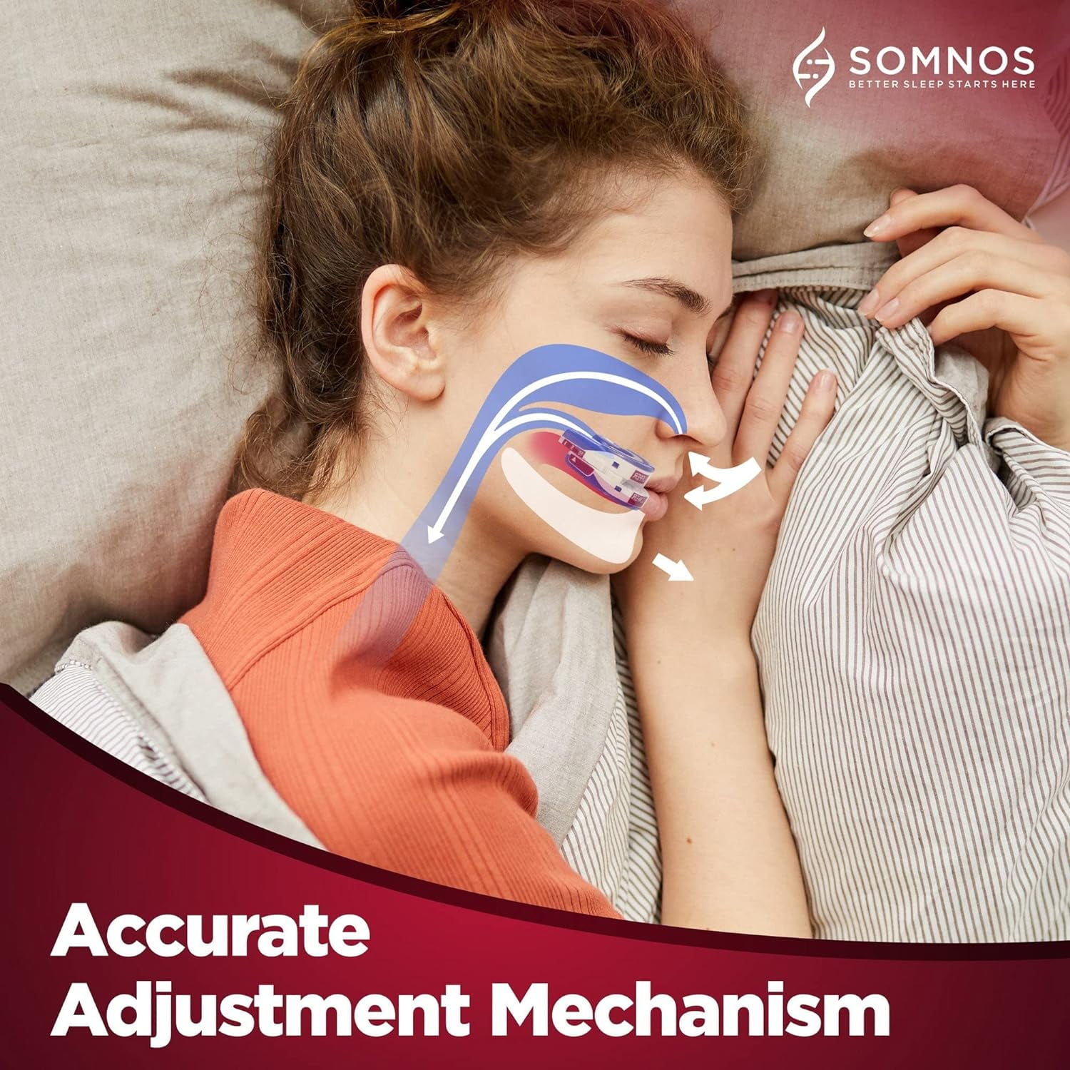 SOMNOS ANTI SNORE MOUTHGUARD SIZE MEDIUM BRUXISM OPENS AIRWAYS FOR A GOOD NIGHT'S SLEEP