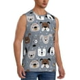 thumbnail image 2 of Kdxio Cute Dog Faces for Men's Muscle T-shirt,Sleeveless for Workout Running Athletic Gym Lounge Casual, 2 of 5