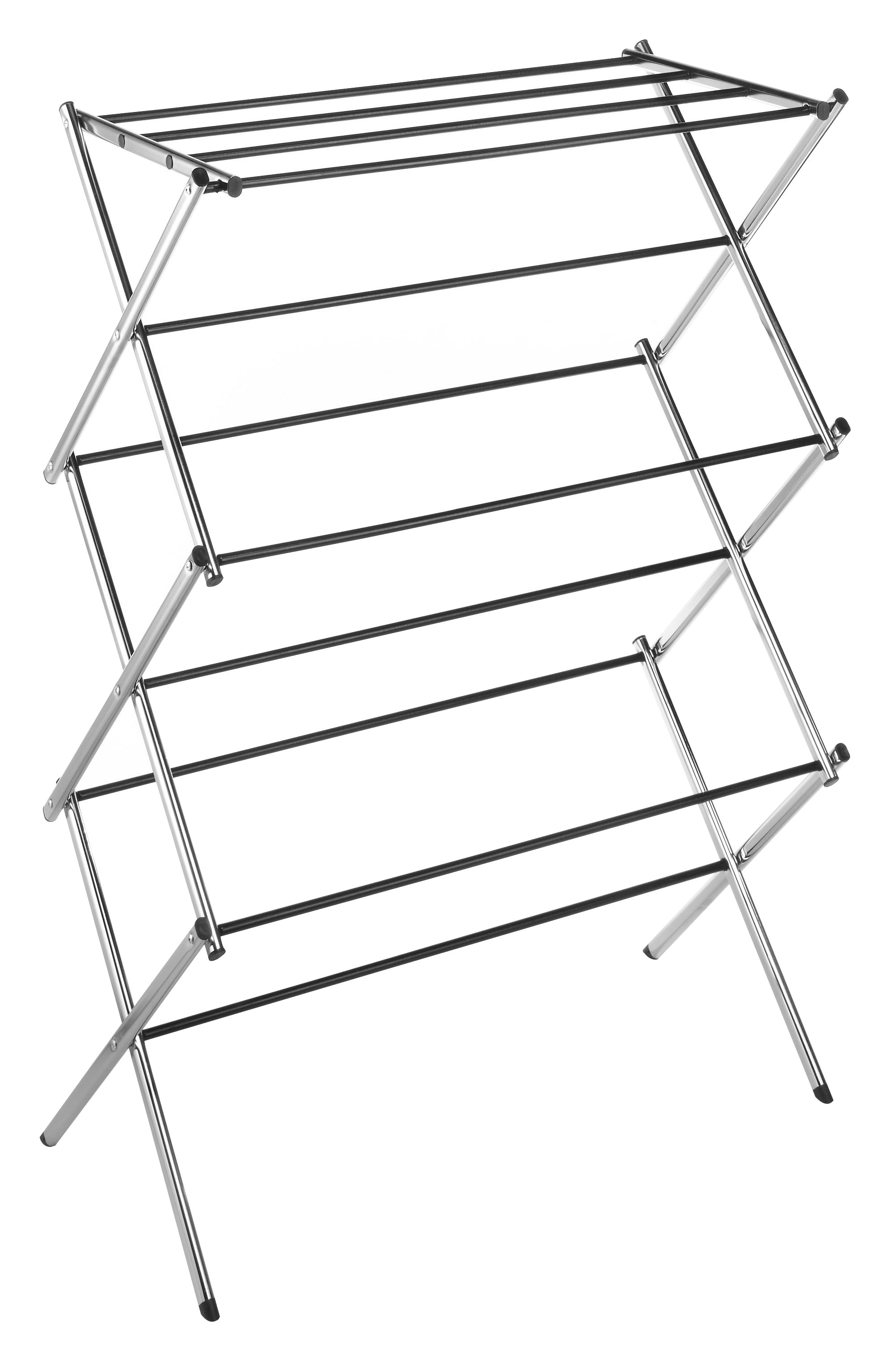 Whitmor 11-Bar Folding Metal Clothes Drying Rack with Top Shelf, Chrome -  Walmart.com