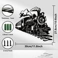 thumbnail image 3 of Decoración de pared de hierro con tren en funcionamiento, decoración de pared de metal negro con tren Steampunk, rieles de tren y esculturas de pared con patrón de vapor para el hogar, la cocina, el, 3 of 8