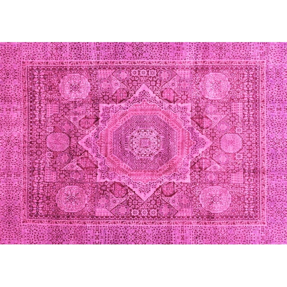 Ahgly Company Indoor Rectangle Abstract Pink Modern Area Rugs, 3' x 5'