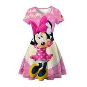 Encanto Isabella Mirabel dessin animé impression robe d'été pour les filles robe de fête d'anniversaire Minnie Mouse Donald canard décontracté enfants Vestido