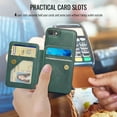 thumbnail image 2 of ELEHOLD Case for iPhone 7 / 8 / SE 2022 & 2020, Shockproof Magnetic Leather Wallet Case with Hand Grip & Kickstand & RFID Blocking,Green, 2 of 8