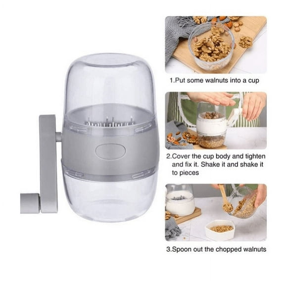 Topboutique Nut Chopper, Portable Manual Nut Grinder with Hand Crank For All Nuts, Hand Held Food Shredder Cutter Mincer Blender Meat Grinder Kitchen Tool for Making