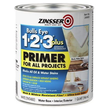 Zinsser Bulls Eye 123 Plus White Water-Based Acrylic Primer 1 qt