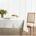 thumbnail image 2 of Martha Stewart Daisy Stripe Fabric Tablecloth Single Pack, Beige/Brown, 60"x84", 2 of 6