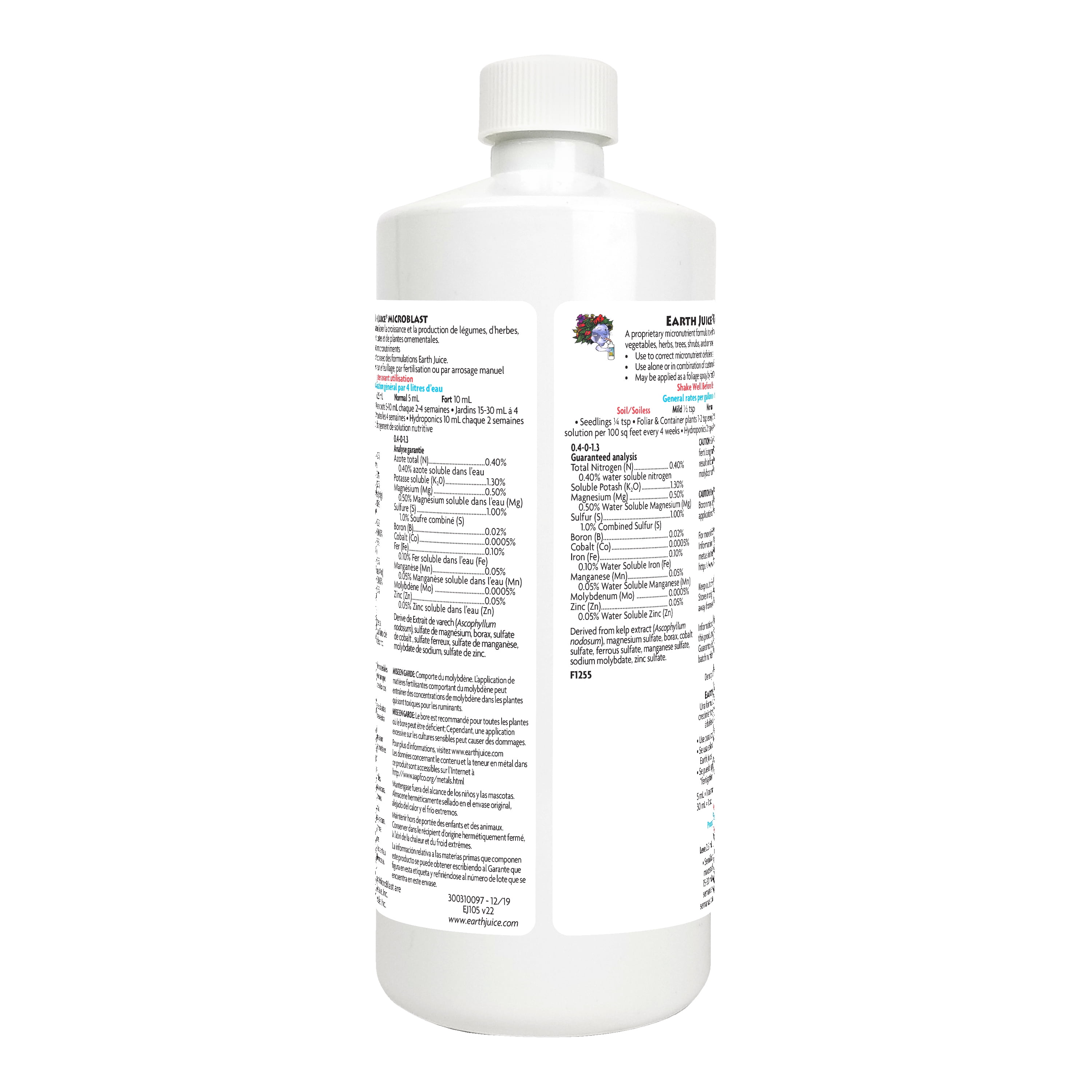 Earth Juice Microblast Liquid Micronutrients Mineral Supplement, 0.4-0-1.3 Fertilizer, 32 oz.
