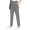 Grey, variant on Women's Ice Silk Straight Leg Pants, Comfortable and Breathable Casual Trousers for Daily Relaxed Wear, Solid Color Soft Fabric for All-Day Ease Black L