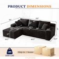 thumbnail image 2 of Dekaisok 105" Boneless Modular Sectional Sofa, Oversized L-Shaped Cloud Couch, No Assembly Required, Deep Seat Corduroy Living Room Sofa, Black (Left Facing Chaise), 2 of 9