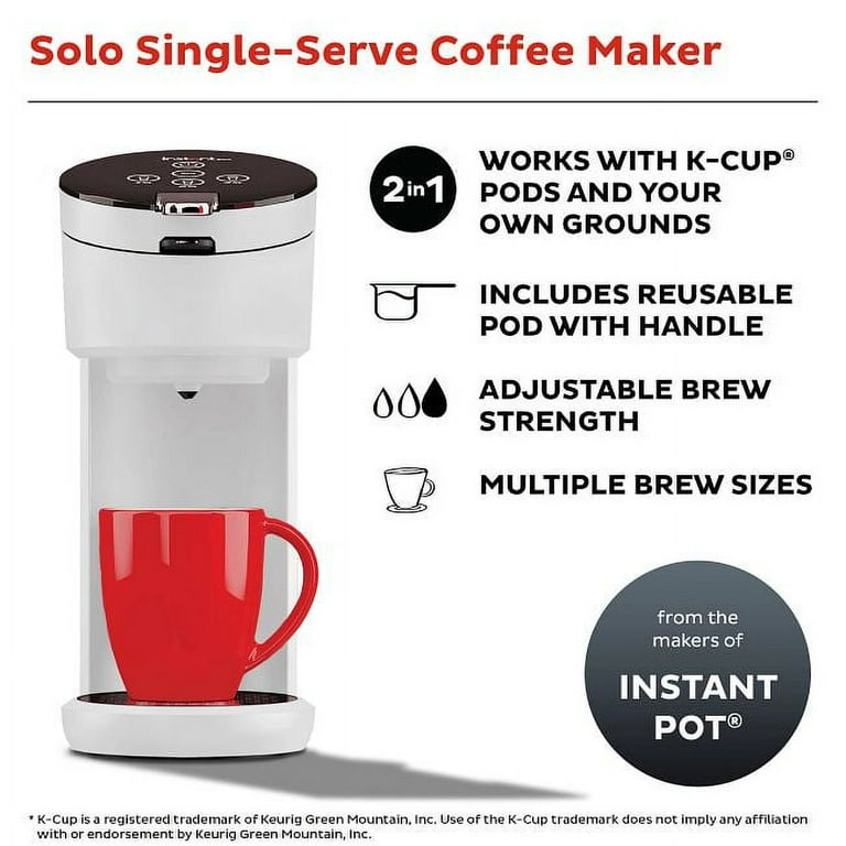 Instant Pot Solo 2-in-1 Single Serve Coffee Maker for Ground