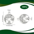 thumbnail image 2 of 1 caja de 100 colgantes redondos planos de aleación con el Árbol de la Vida, estilo tibetano., 2 of 5