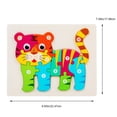 thumbnail image 3 of Wooden Puzzles, Puzzles Gifts Toys, Friendly Animal Patterns Jigsaw with Handles, Fine Motor Skill Learning Educational Puzzles for 1 2 3 Years Old, 3 of 8