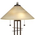 thumbnail image 4 of Franklin Iron Works Metro Rustic Farmhouse Accent Table Lamp 23 1/2" High Bronze Alabaster Art with Dimmer Glass Shade for Bedroom Living Room House, 4 of 9