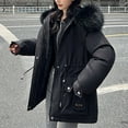 thumbnail image 3 of Hvyesh Women's Faux Fur Hood Parka Jacket Trendy Zipper Drawstring Winter Coat Casual Solid Outwear Jacket Soft Thicken Warm Snow Coat, 3 of 4