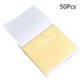 thumbnail image 2 of 50pcs 8x8.5cm Foil Paper Imitation Gold Leaf Sheets Shiny Gold Foil Craft Decoration Color Foil Paper for Clay Nails Paintings Statues Wall Furniture, 2 of 3