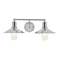 Maklaine Modern 2-Light Mid-Century Metal Wall Sconce in Chrome Finish
