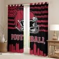 thumbnail image 2 of jejeloiu Football Sport City Black Out Curtains,Red Rugby Helmet Curtains Pack of 2 (42x63 Each) For Boys Kids, 2 of 6