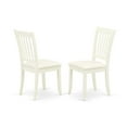 thumbnail image 4 of DLDA3-WHI-C 3Pc Dinette Set Includes a Rounded Kitchen Table with Drop Leaves and Two Vertical Slatted Microfiber Seat Dining Chairs, White Finish, 4 of 6