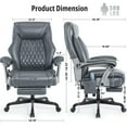 thumbnail image 2 of Heated Massage Office Chair with 6 Points Vibration, Reclining Ergonomic Desk Chair with Footrest for Extra Comfort, PU Leather High Back Executive Computer Chair, Thick Padded Massage Chair, 2 of 7