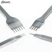 Spencer White Steel 1/2/4/6 Prong Leather Hole Punch Tool Craft Pricking Iron Diamond Lacing Stitching Chisel Set 6mm