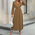 thumbnail image 1 of 50 % de Réduction! Vêtements pour Femmes, Mode Printemps/été Robe Unie à Manches Longues Col en V Marron m, 1 of 1