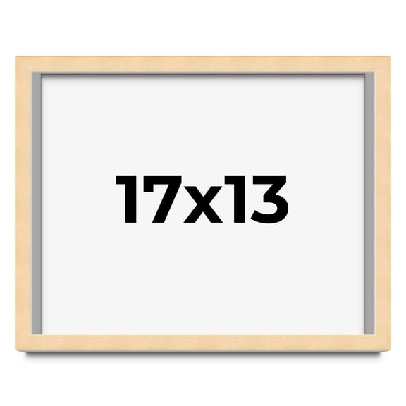 17x13 Frame Natural Wood Picture Frame | 0.75 Inch Moulding Width | with UV Acrylic Plexiglass,