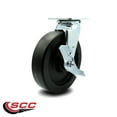 thumbnail image 2 of 8 Inch Polyolefin Swivel Caster with Roller Bearing and Brake Service Caster, 2 of 2