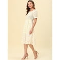 thumbnail image 3 of DARING DIVA Women's Cottagecore Floral Dress Puff Sleeves Smocked Dresses 2XL Orange, 3 of 6