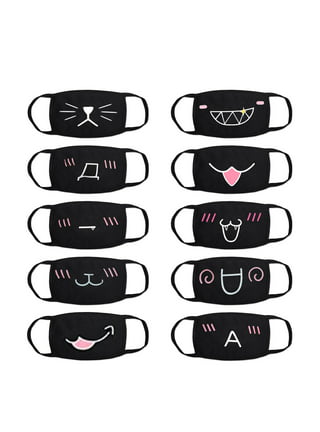  Zhanmai 10 Pieces Kawaii Mask Anime Face Mouth Mask Cute Mouth  Covering Reusable Washable Mouth Mask for Women Girls Kids, Black and White  (Adorable Style) : Clothing, Shoes & Jewelry