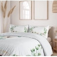 thumbnail image 6 of Ambesonne Anemone Flower Duvet Cover Sets, Fresh Plants, 2-Queen, Green Peach Black, 6 of 7