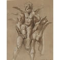thumbnail image 2 of Giovanni Pietro Possenti 20x24 Gold Ornate Framed and Double Matted Museum Art Print Titled - Two Putti Carrying a Third Putti (Mid-17th&nbsp;Century), 2 of 4