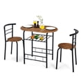 thumbnail image 5 of Patiojoy 3 PCS Kitchen Dining Set Compact Bistro Pub 2 Chairs & Table Black&Brown, 5 of 5