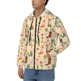 thumbnail image 3 of Zufioo Groovy American Western Footwear Print Men's Hooded Cardigan, Zip-up Long-Sleeved Sweatshirt Jacket Sportswear-Small, 3 of 5
