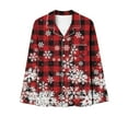 thumbnail image 3 of Black and Friday Deals,Women's Pajama Sets Plaid Xmas Printed Long Sleeve Button Up Sleepwear Nightwear Soft Pjs Loungewear Christmas Outfits (2XL, Red 09), 3 of 4
