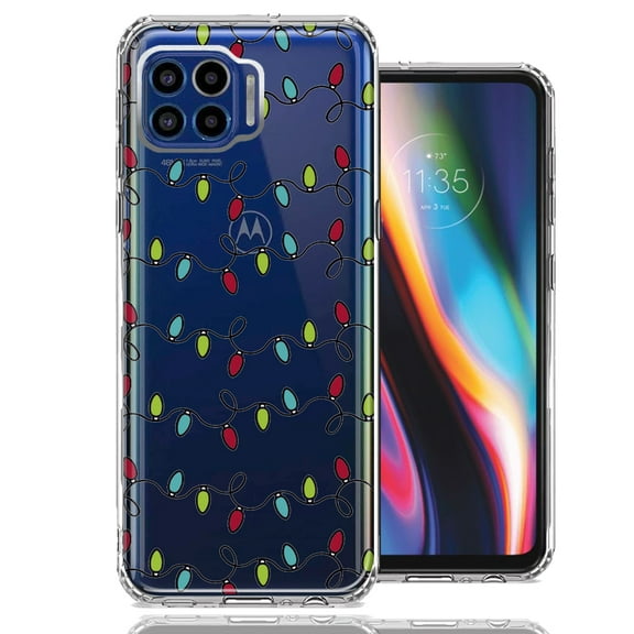 MUNDAZE For Motorola One 5G Vintage Christmas Lights Design Double Layer Phone Case Cover