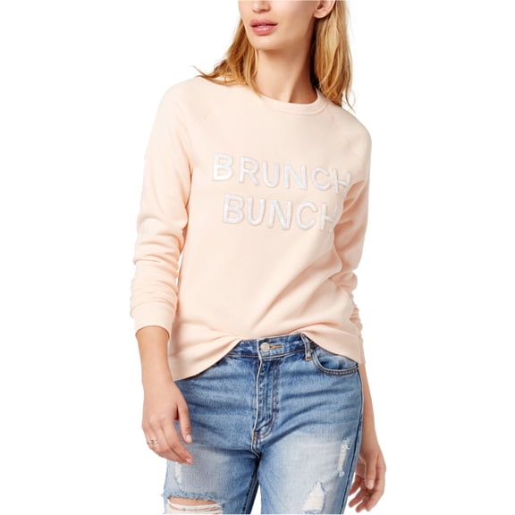 Bow & Drape Womens Brunch Bunch Sweatshirt, Orange, Juniors, Small