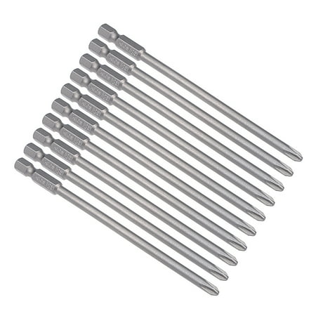 

10pcs H1/4 Shank 120mm Length 5mm PH2 Magnetic S2 Screwdriver Bits
