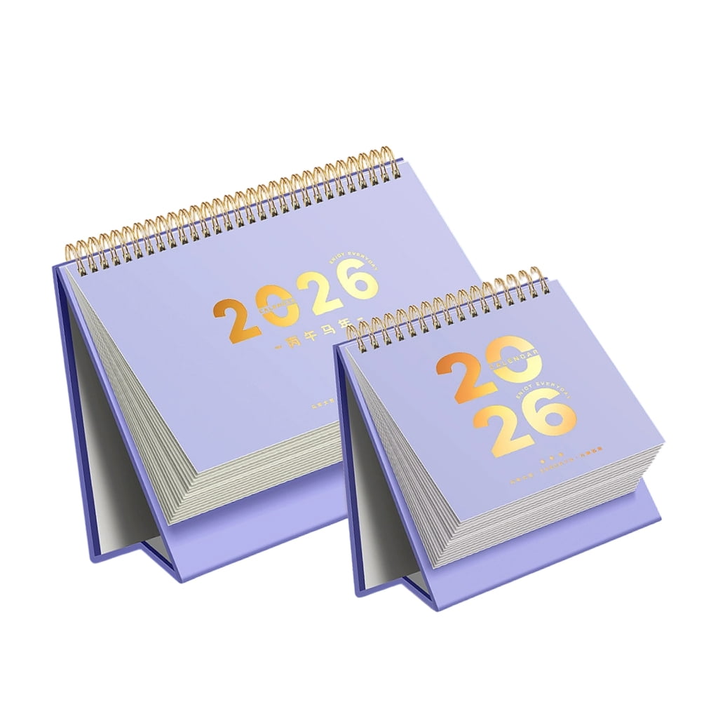 2026 Mini Wire Binding Calendar Standing Flip Small Desktop Calendar Memo Decors