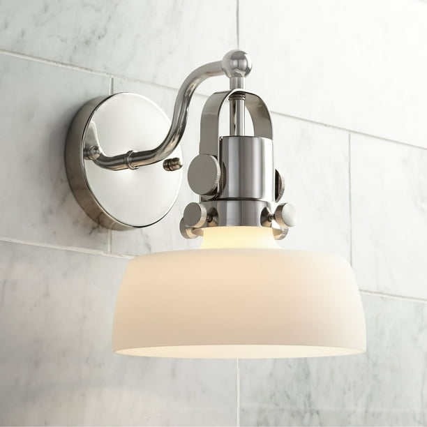 Possini Euro Design Modern Wall Light Sconce Polished Nickel Hardwired 9 1 2 High Fixture Frosted White Glass Bedroom Bathroom Com Possini Euro Design Modern Wall Light, Possini Euro Branch 30 1 2 Wide Ceiling Light Fixture