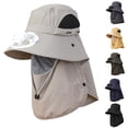 thumbnail image 3 of FUZHIQ Lightweight Cooling Fan Hat with Neck & Face Cover, Solar Powered Wide Brim Sun Hat with Breathable Mesh Window, Adjustable Fan for Men Women Fishing Hiking Camping Beach,One Size, 3 of 3