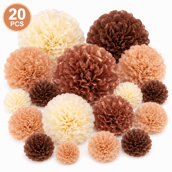 Paper Flower Garlands Decorations Tissue Paper Poms Blooms 20 Pcs 6" To 14" - Home Birthday Wedding Graduations Tea Party Decor