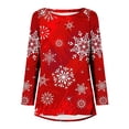 thumbnail image 5 of Levmjia Womens Christmas Tops Long Sleeves Winter Snowflake Printed Loose T-Shirt Blouse Round Neck Casual Plus Size Tops, 5 of 5